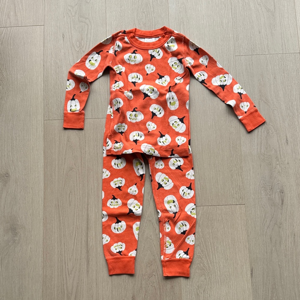 Hanna Andersson Orange Pumpkin Print Kids Pajama Set